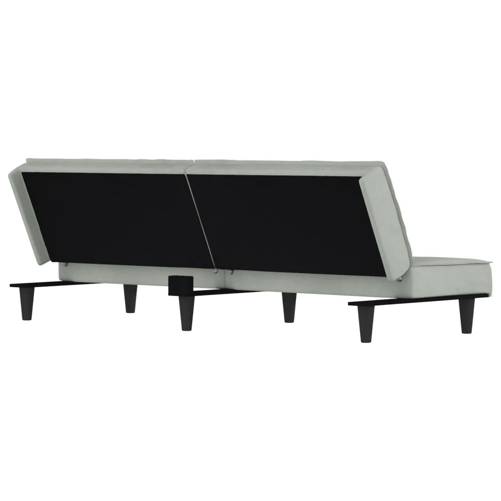 Divano letto | Sof¨¤ letto | Letto singolo Grigio Chiaro in Velluto
