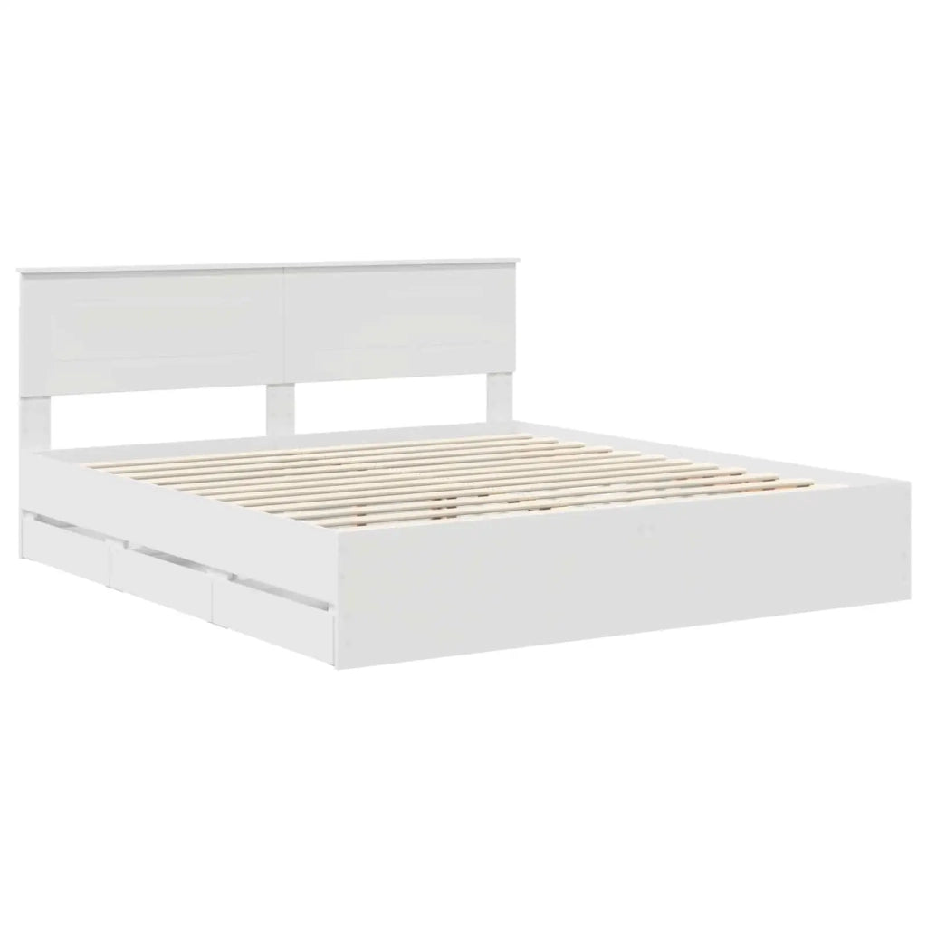 Struttura del letto-Giroletto-Rete del Letto Bianco 180 x 200 cm Legno Ingegnerizzato 228384