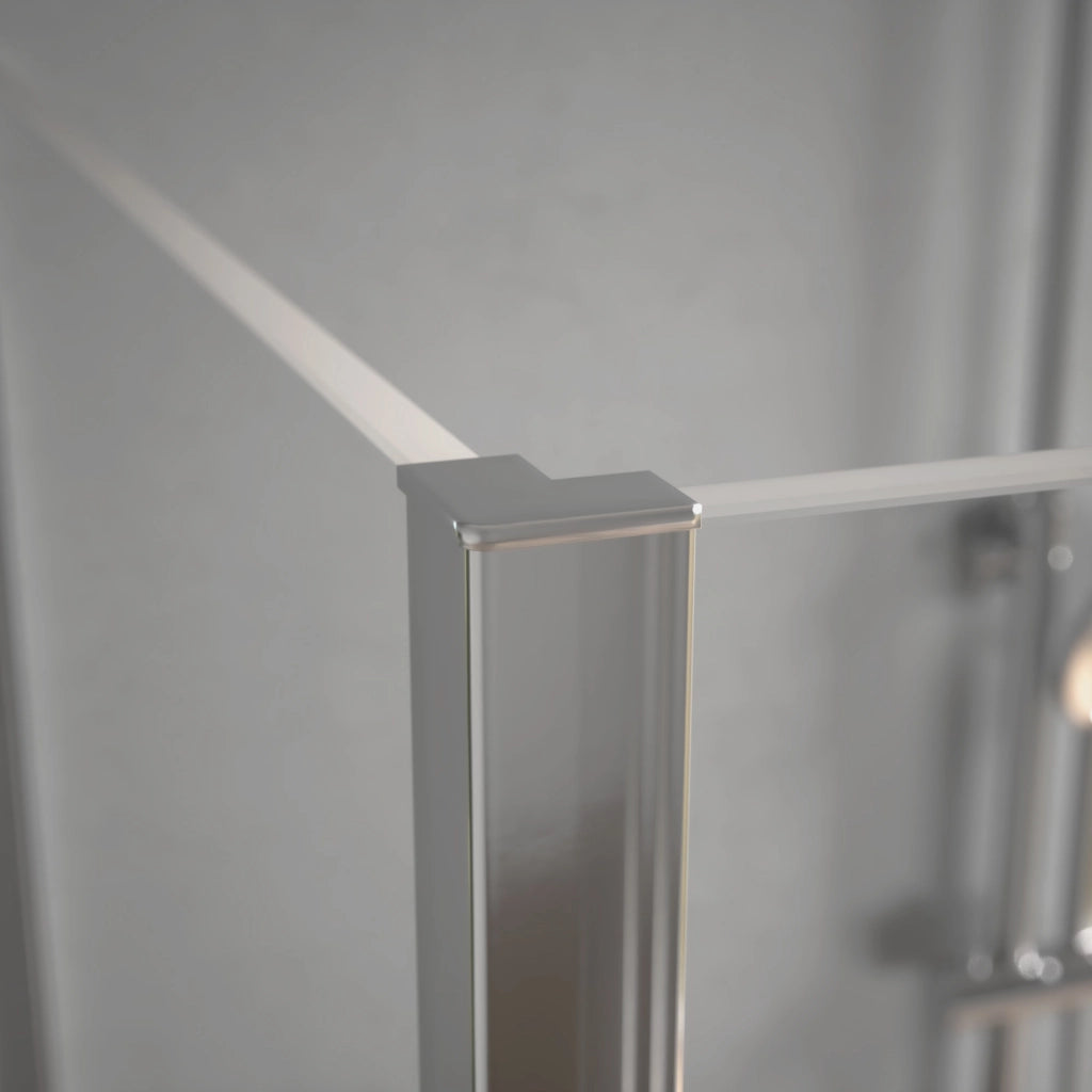 Doppio walk-in cromato 80x140 cm vetro 8mm trasparente anticalcare h200 | Keros