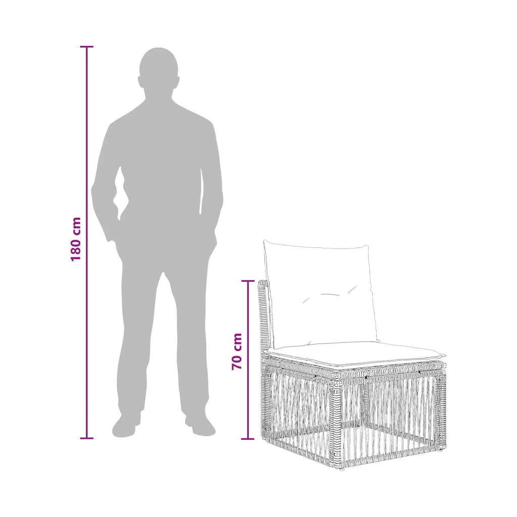 Set Divano da Giardino 9 pz Nero polyrattan 3434320