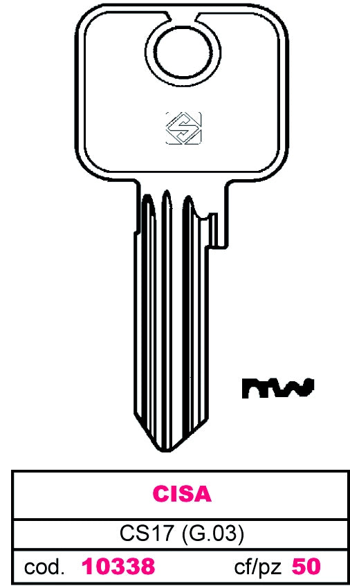 Silca CHIAVE ASC CS17 (G.VAD 0) CISA 10.00 pz