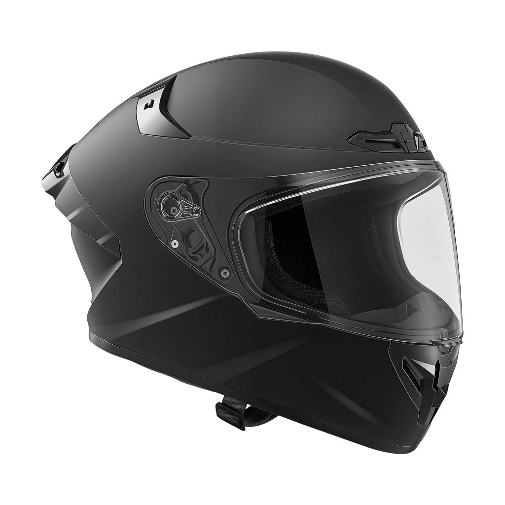Casco Integrale da Moto MD-821 Taglia M, Calotta in ABS e Strato EPS, Visiera Trasparente, Omologato ECE 22.06 DOT, con Tasche Bluetooth, Nero