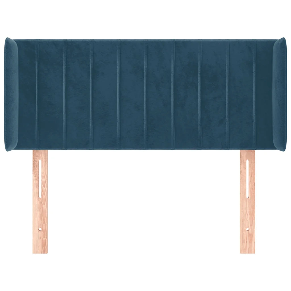 Testiera | Testata ad Orecchio Blu Scuro 83x16x78/88 cm in Velluto