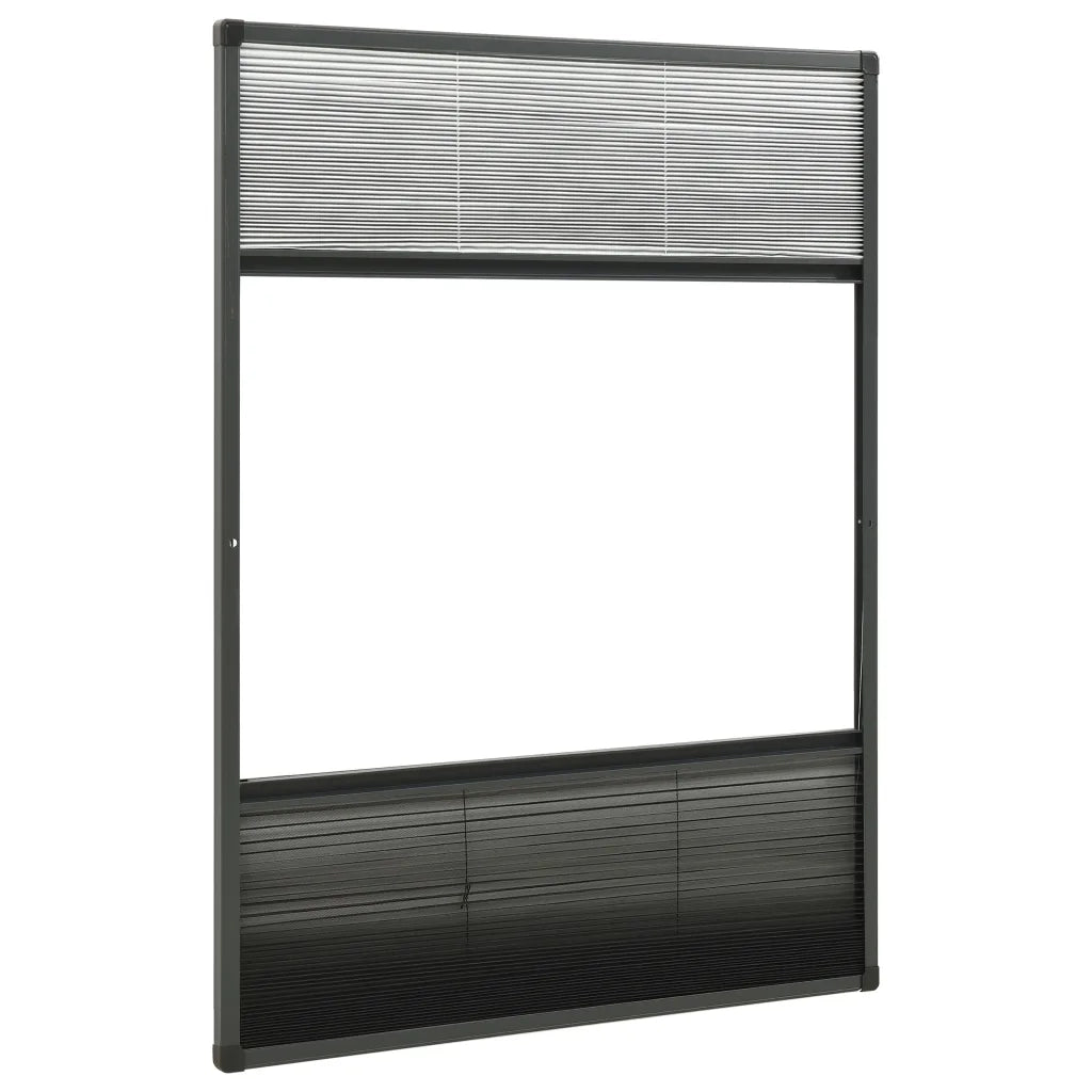 Zanzariera Plissettata Finestra Alluminio 80x120 cm con Tendina 148684