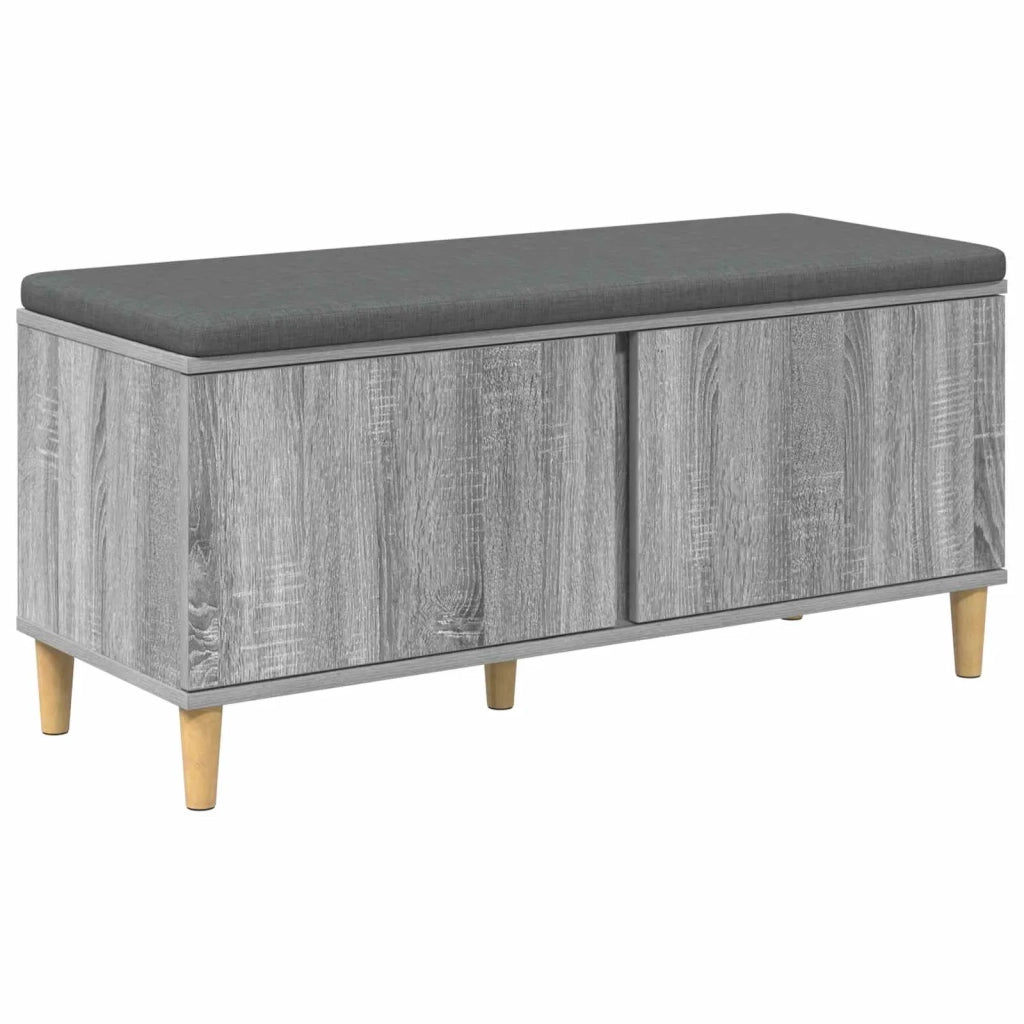 Panca per ingresso con cuscino Sonoma grigia 100 x 38 x 46 cm