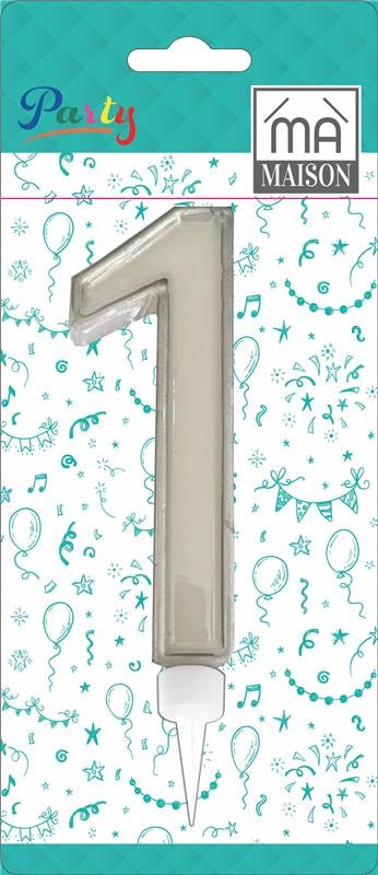 MA MAISON MAXI CANDELA NUMERO "1" ARGENTO