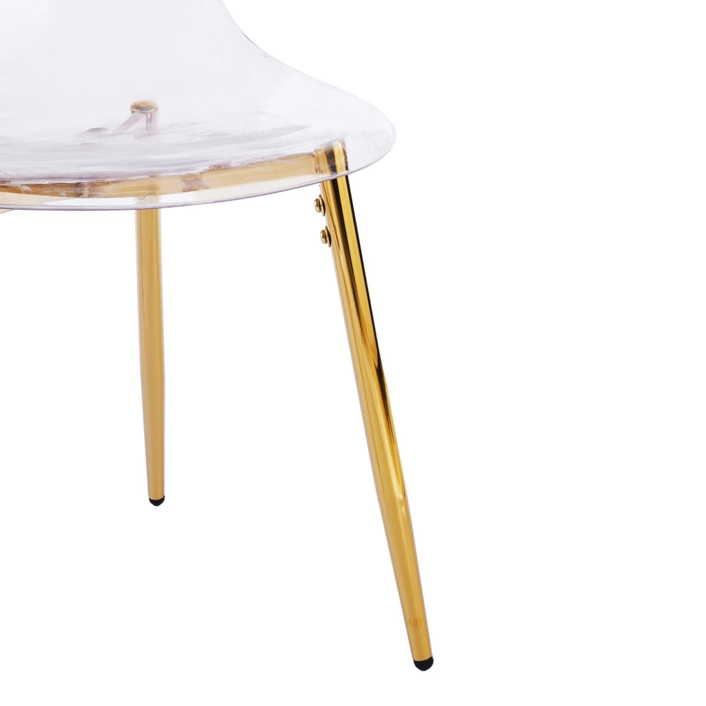 Sedia trasparente in ABS con gambe in metallo dorate HOMVRA