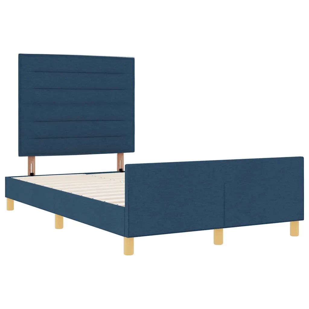 Struttura del letto con testiera Blu 120 x 190 cm Tessuto