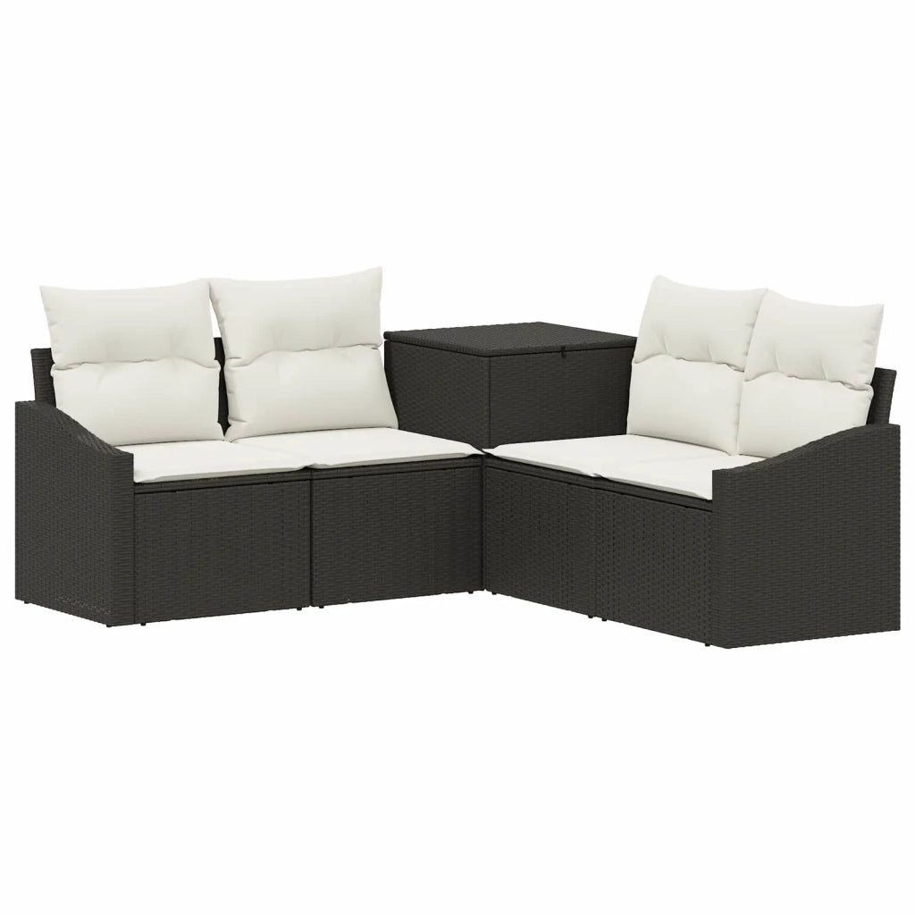 Set di divani 5 pz Nero e Bianco Crema 3447809