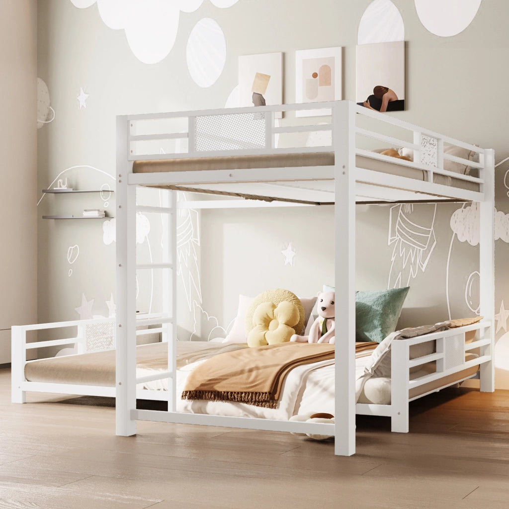letto a castello in metallo bianco 204 x 204 cm