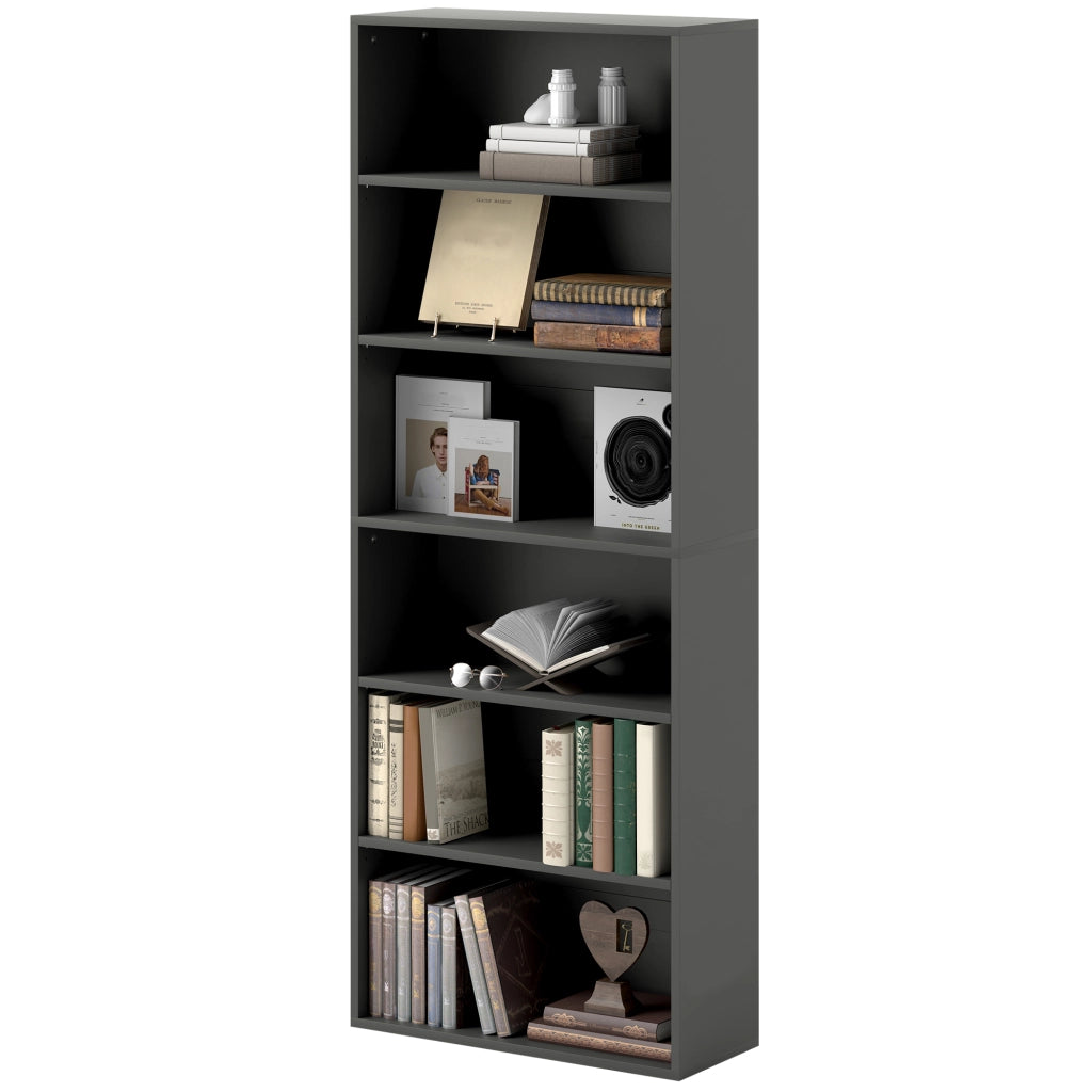 Libreria scaffale 6 livelli regolabile ¨C zephmum ¨C 60x24x158.5 cm nero