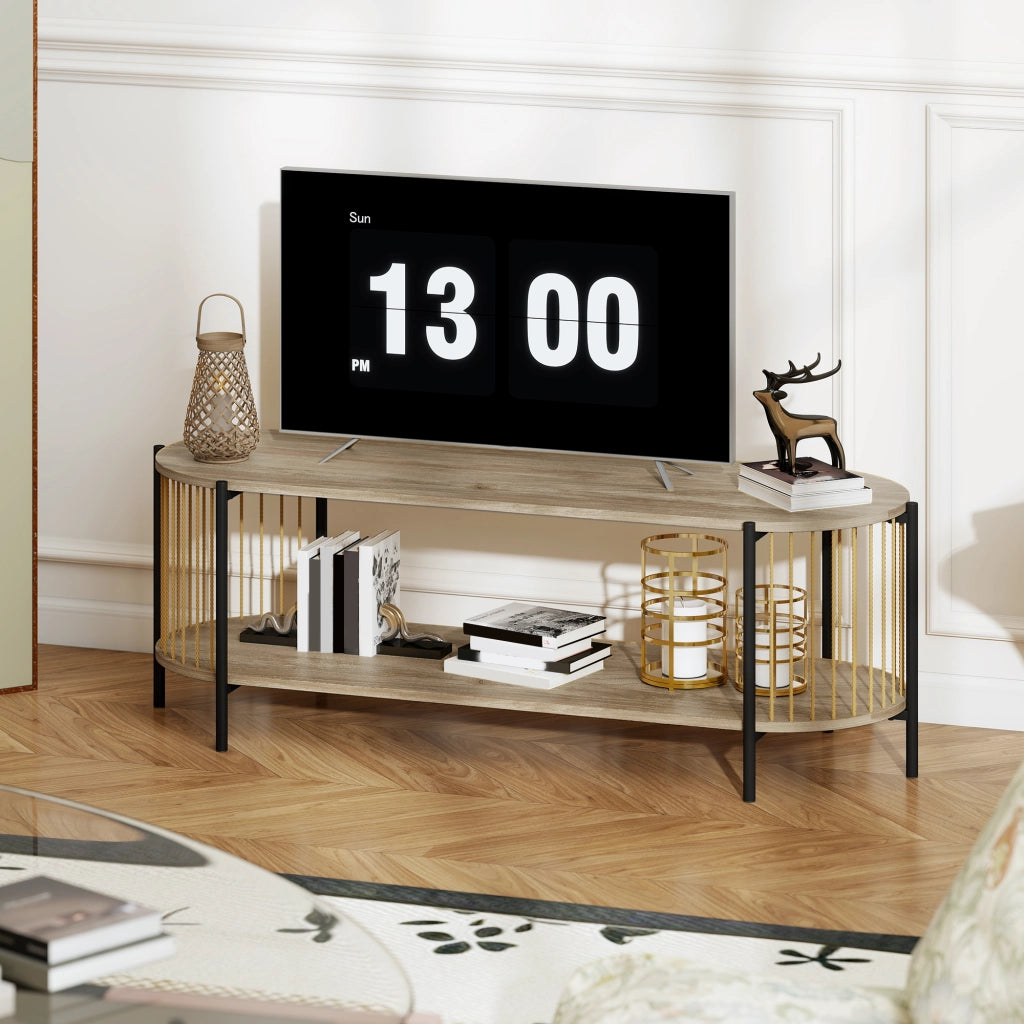 Mobile TV con ripiani aperti ¨C Minimal ¨C 124x43,5x41 cm colore naturale