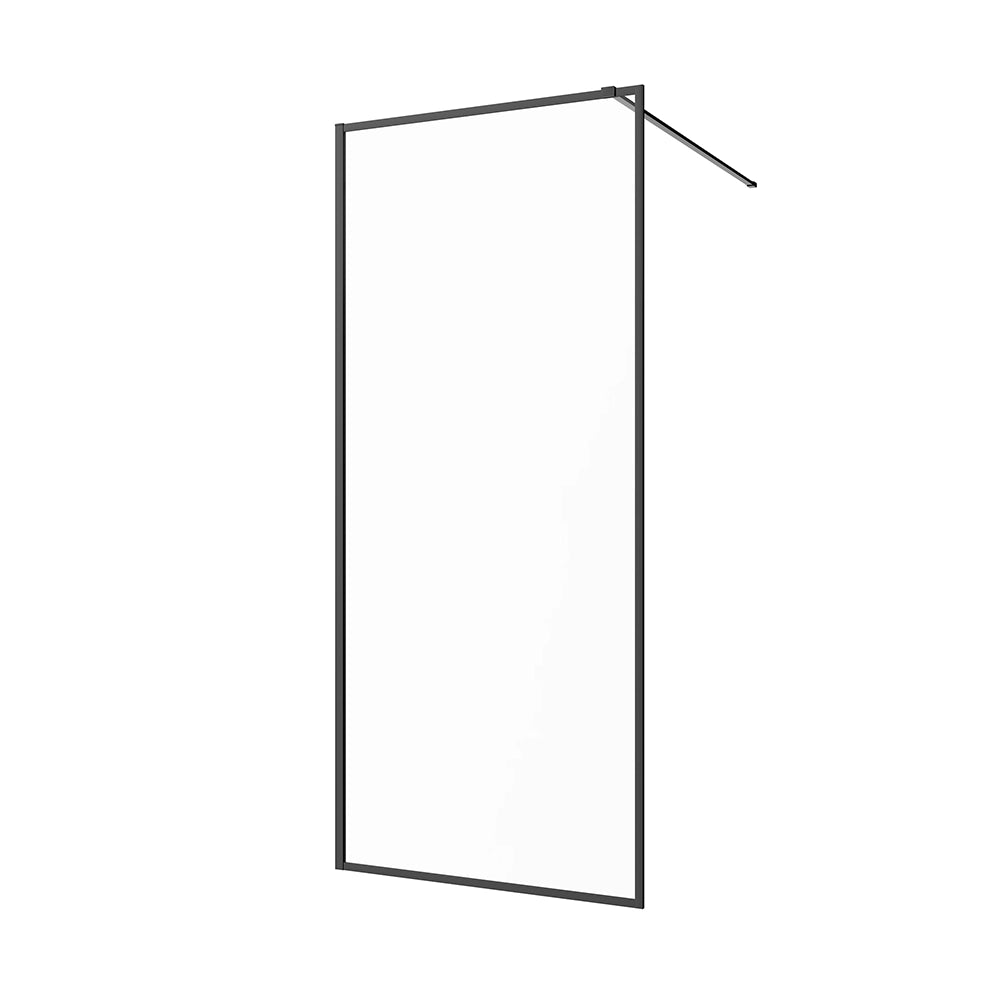 Doccia walk-in full frame 120 cm vetro trasparente profili neri | Rodi