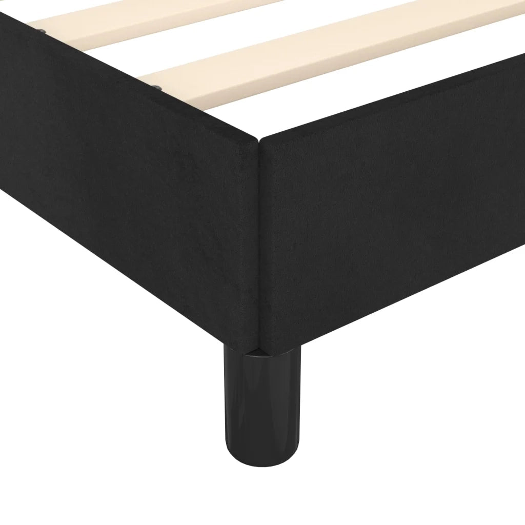 Letto matrimoniale | Letto per adulti | Giroletto senza Materasso Nero 140x200 cm in Velluto