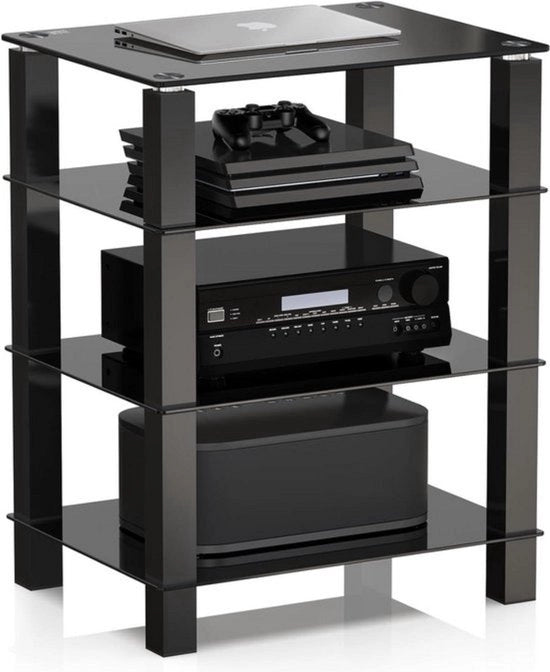 Scheda TV Hi-Fi a vetro e alluminio - dimensioni 600x455x770mm
