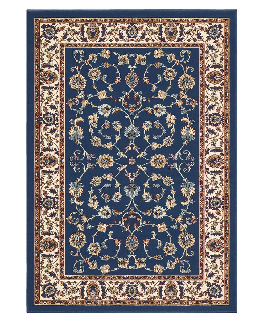 Tappeto P2079 azzurro cm.280x470 motivo classico orientale persiano, economico resistente facile da pulire