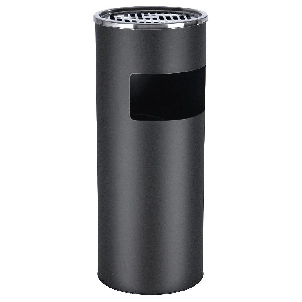 Posacenere da esterno di design con pattumiera in acciaio inox 30 litri nero 2012088