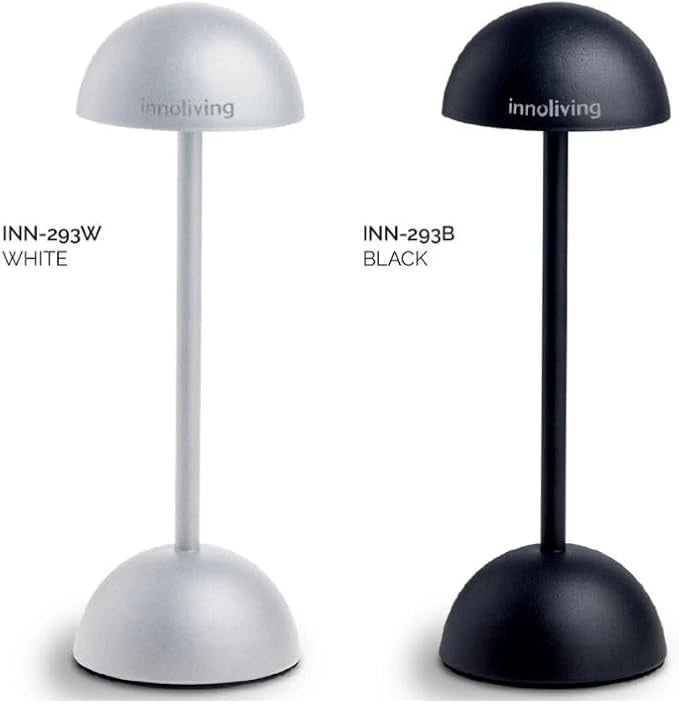 Innoliving lampada LED da tavolo INN-293 Nera, ricaricabile USB, Touch con Luce Dimmerabile a 3 Livelli per interni ed esterni