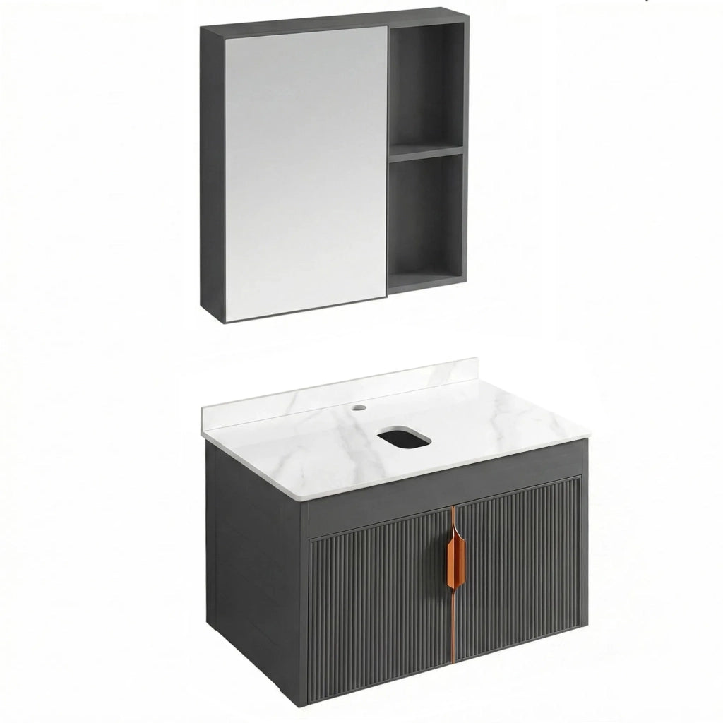 Set Di Mobili Da Bagno Con Top Modo 60cm Grey