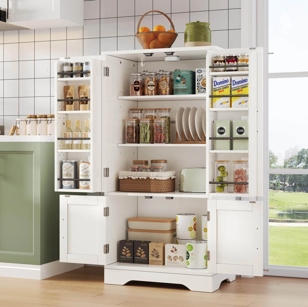 Mobile da cucina 120x60x40 cm in MDF con luce LED a sensore; bianco