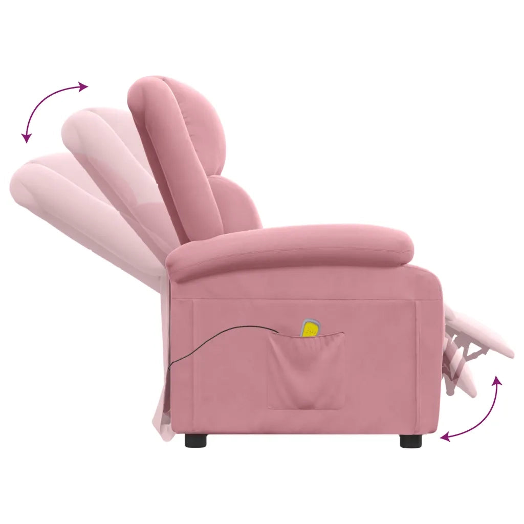 Poltrona Massaggiante Rosa in Velluto 342414