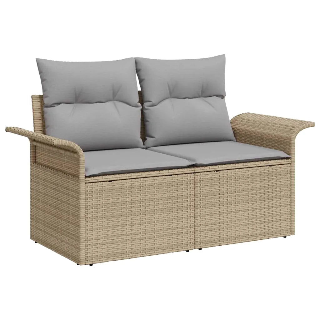 Set Divano da Giardino con cuscino 10 pcs beige e grigio chiaro