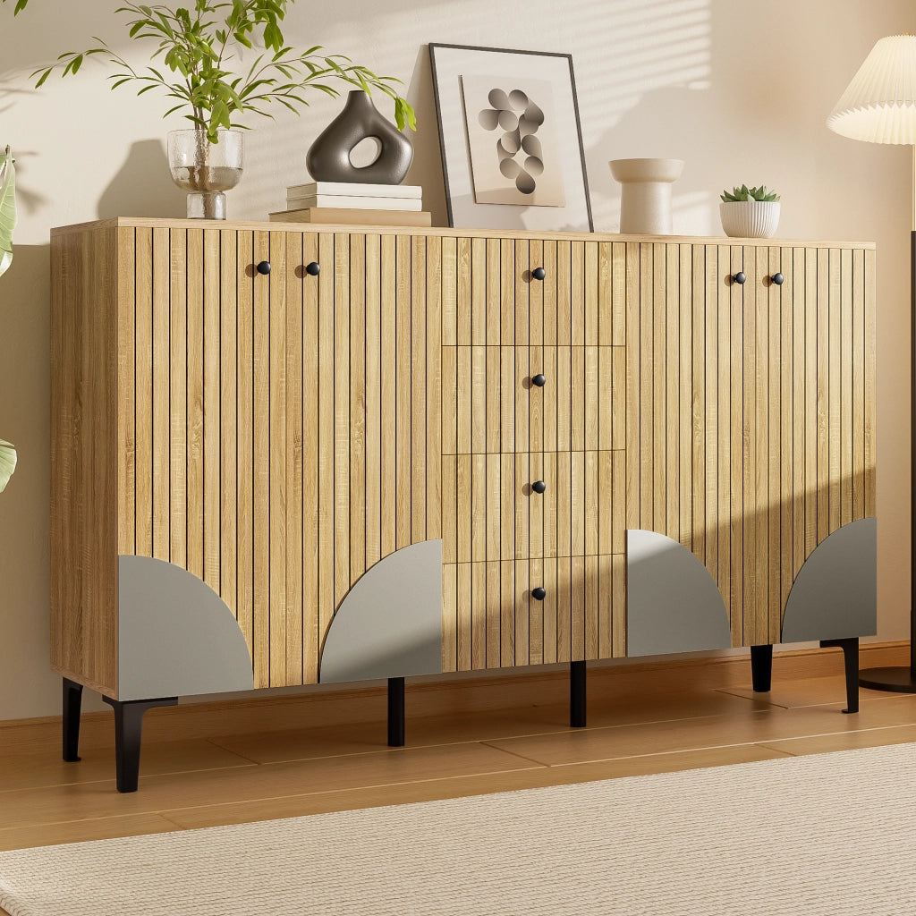 ARMADIO 160x36x94 cm in legno con 4 porte e 4 cassetti