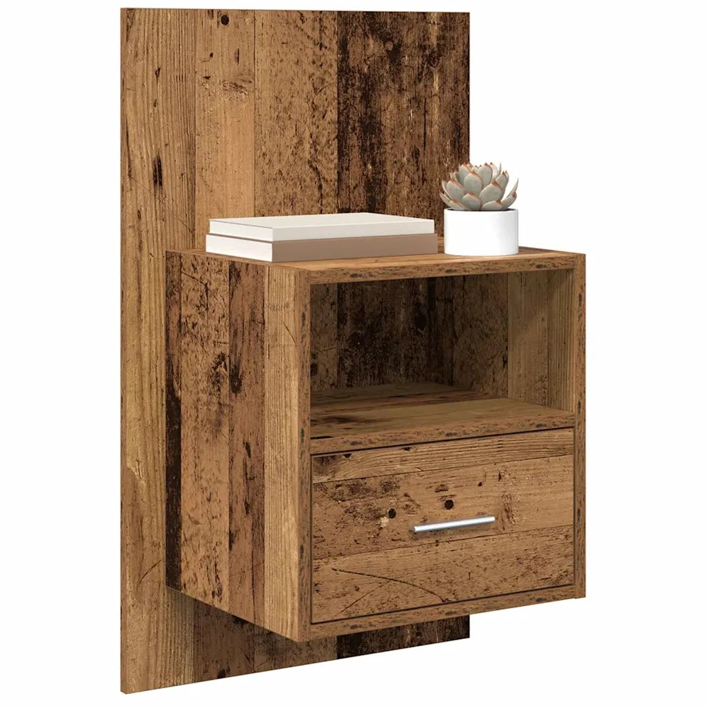 Set di 2 Comodini | Armadio da Notte | Mobiletto da notte Legno vecchio 50 x 32.5 x 80cm