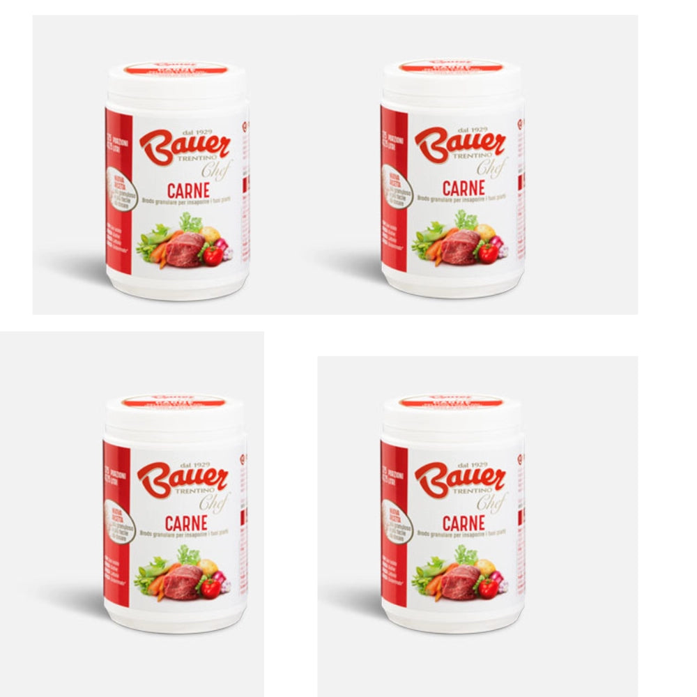 Bauer chef carne brodo granulare 4 barattoli da 700 grammi