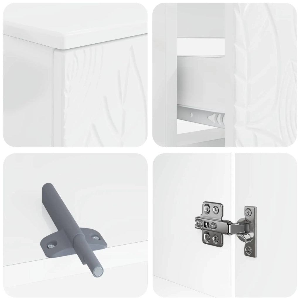 Set di Mobili da Bagno da 4 Pezzi DELFT Bianco Lucido 3417949