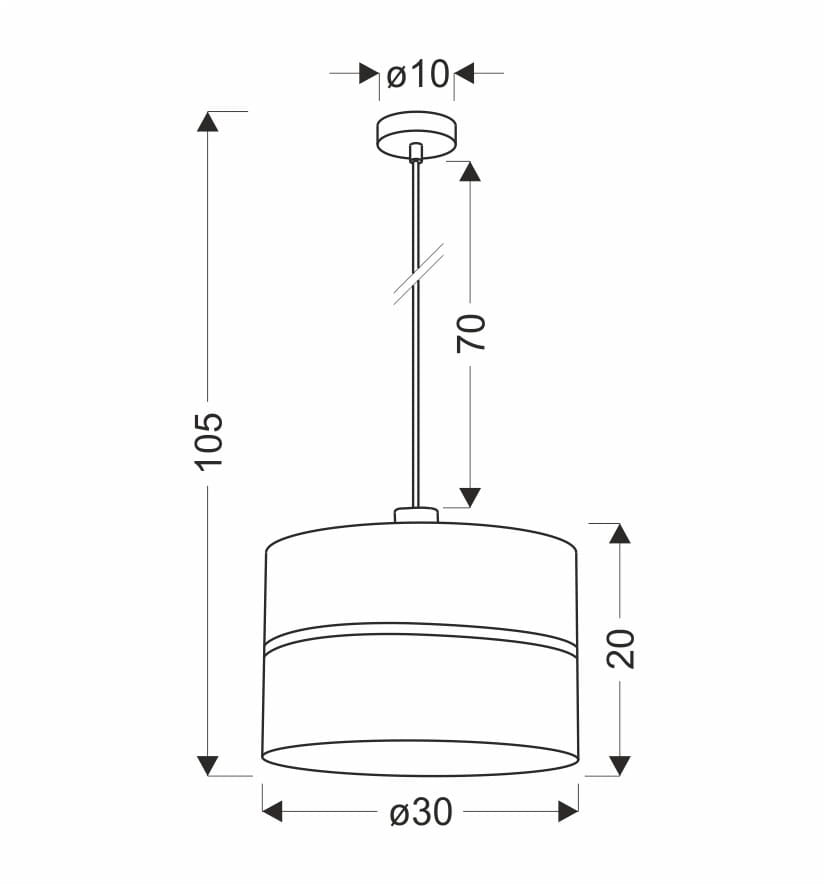 Lampada a sospensione Candellux Assam Ø30 E27 nero/ottone
