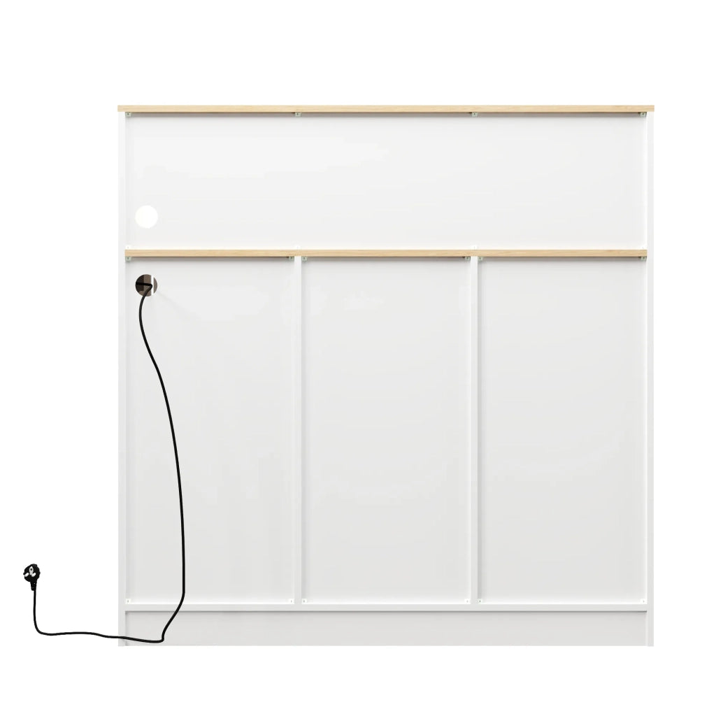 Sideboard Bar con LED, prese, portabicchieri e cantinetta, ampio spazio di archiviazione, ideale per ristorante e cucina