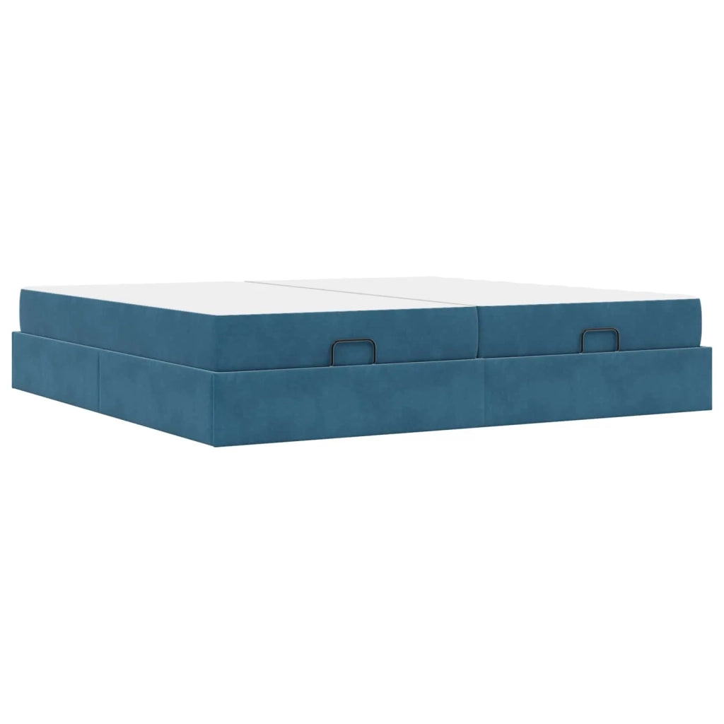 Struttura letto con materasso con materasso 2 pcs Blu Velluto 3399586
