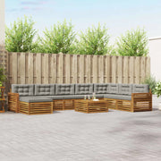 Set di divani da esterno 9 pcs Grigio Naturale e Chiaro 3373986