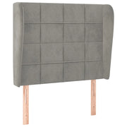 Testiera | Testata ad Orecchio Grigio Chiaro 93x23x118/128 cm in Velluto