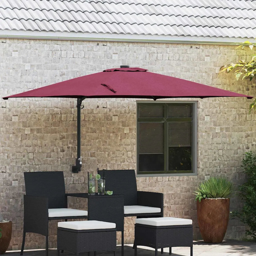 Ombrello | Parasol da giardino Rosso Bordeaux 248,5 x 247,5 x 160 cm