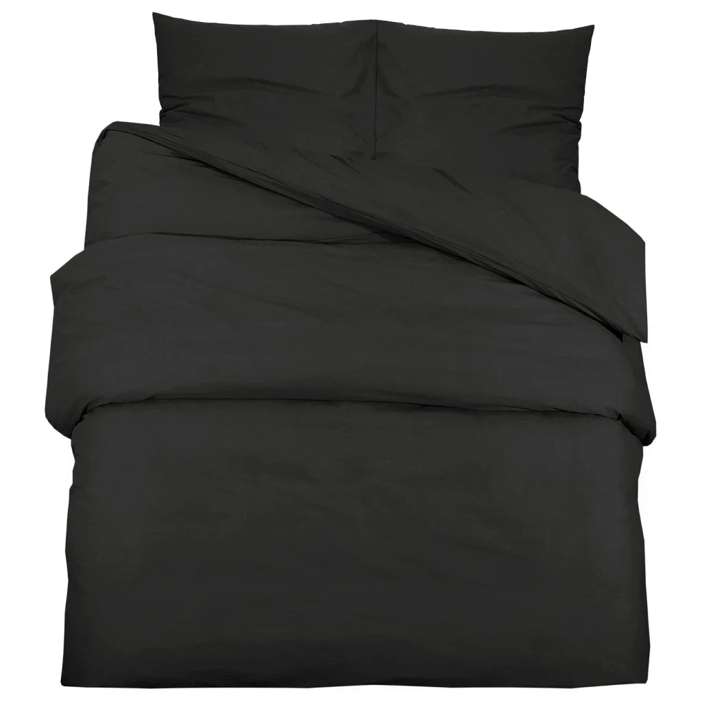 Set Copripiumino Nero 200x200 cm in Cotone 136114