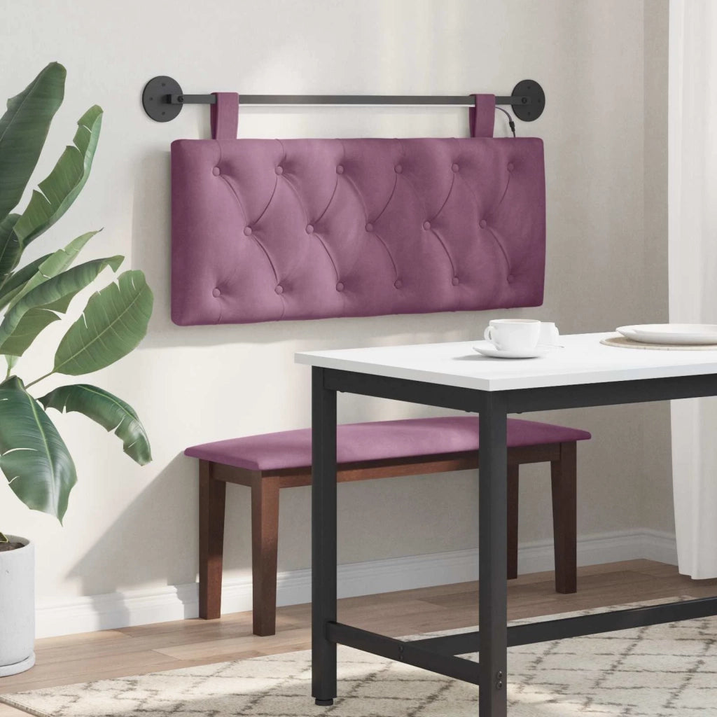 Testiera | Testata sospesa Con luce LED Viola Velluto