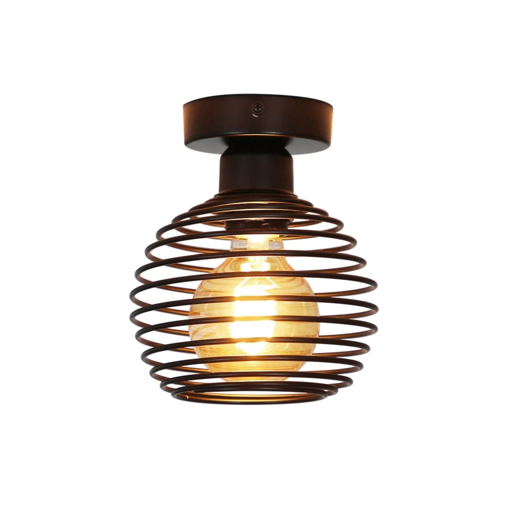 ZMH Lampada da soffitto plafoniera retrò nera E27 max 40W per corridoi scale