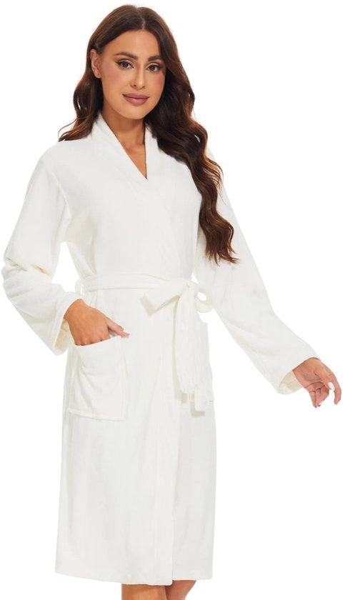 Badjas Dames Saunabagno in Felpa Leggera Bianco XL