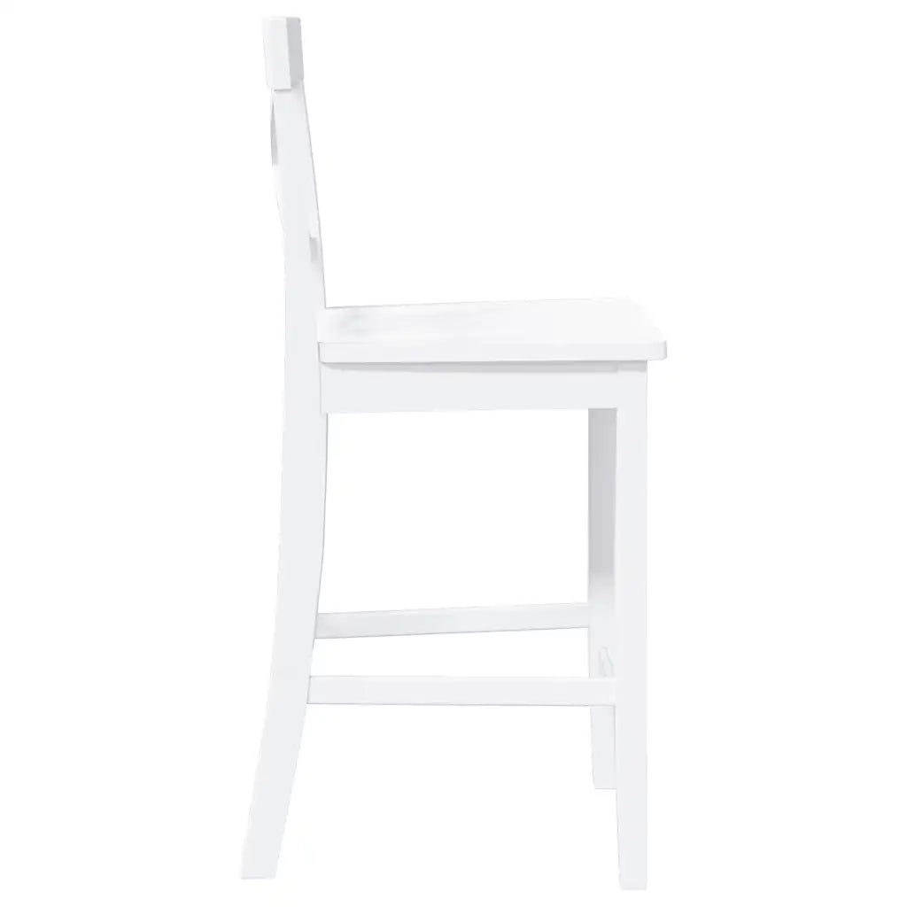 Sgabelli da Bar 2 pz Bianchi in Legno Massello di Hevea 4102553