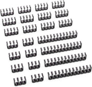 Set di supporti per cavi - Gestione cavi per PC - 24 pezzi - Nero