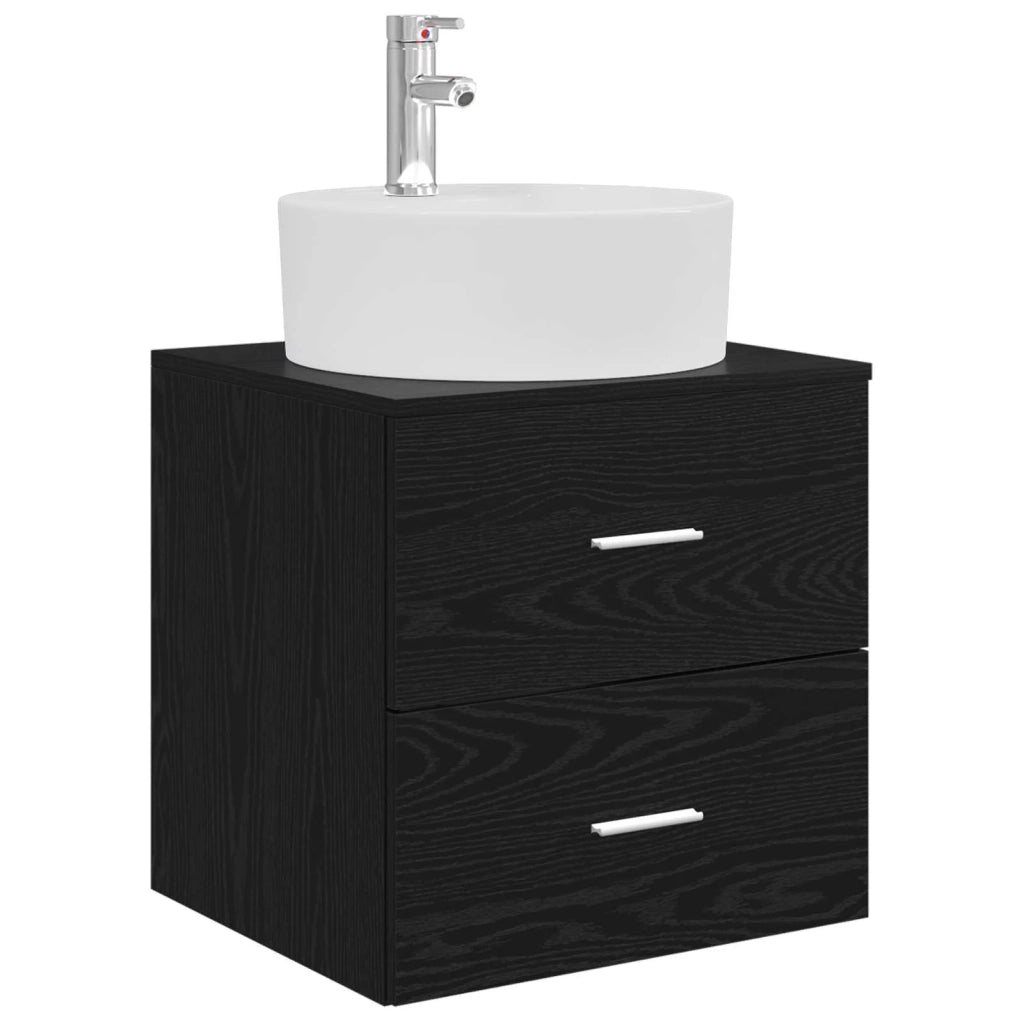 Set di mobili per il bagno 5 pz Rovere Nero 3406872