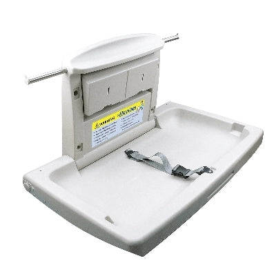 Fasciatoio orizzontale per bambini richiudibile in HDPE colore grigio da parete con apertura a ribalta dimensioni 860x500x580 mm portata fino a 20 kg per bagni pubblici e privati DH