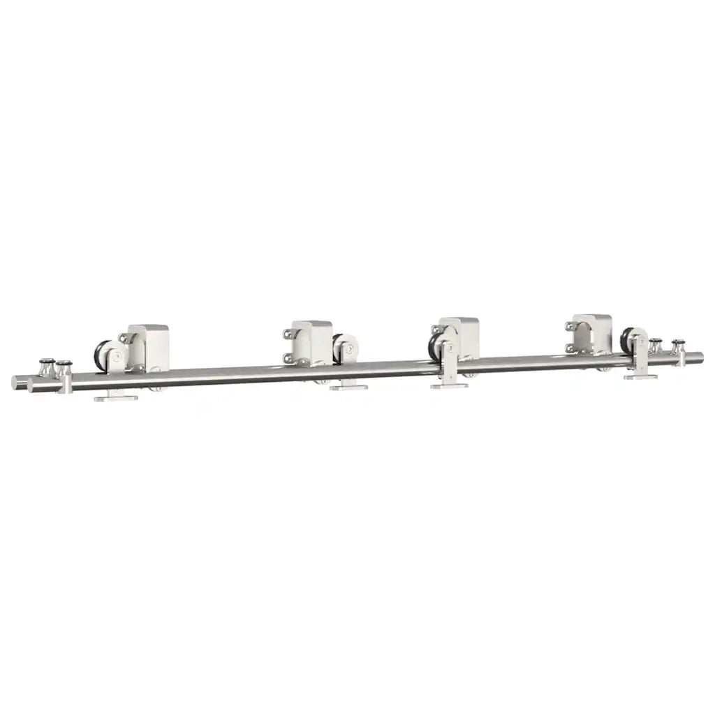 Kit Binari Porta Scorrevole 183 cm Acciaio Inossidabile Argento