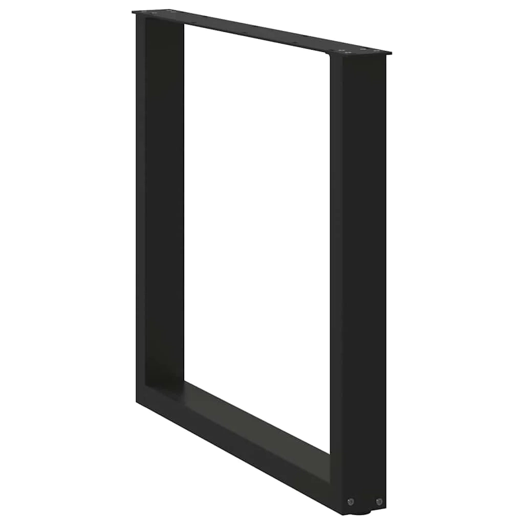 Set di 3 gambe regolabili a forma di U per tavolo da pranzo 90 x 72 cm design moderno acciaio nero 02_0057448