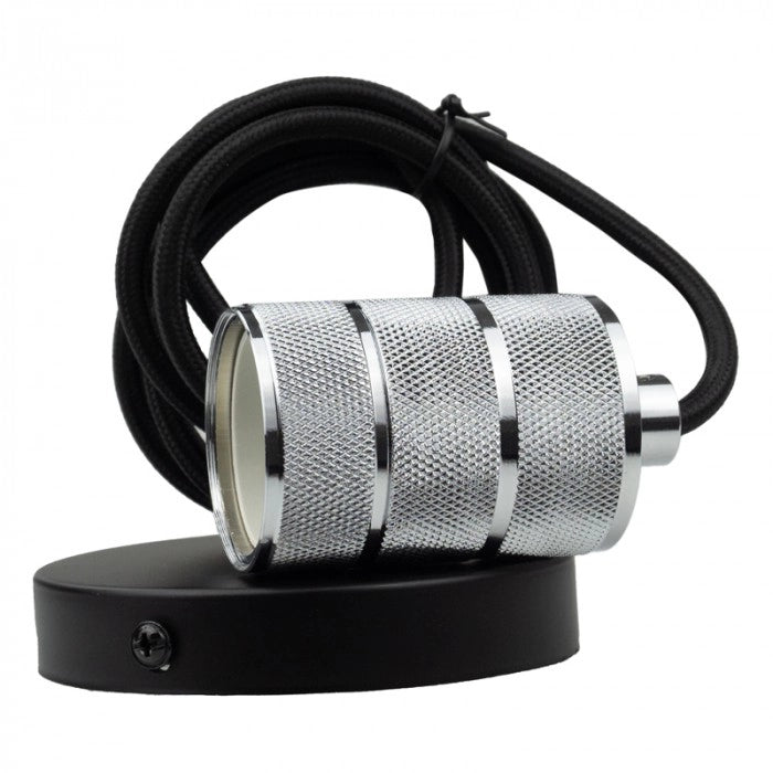 Lampada a sospensione industriale E27 cromo Ecolight