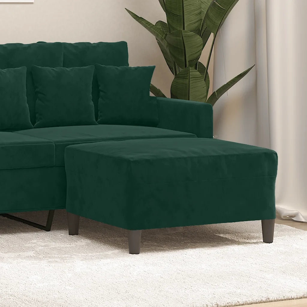 Poggiapiedi Verde Scuro 70x55x41 cm in Velluto 349319