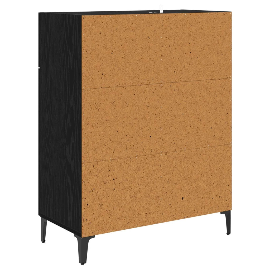 Credenza | Madia | Buffet da pranzo | Armadio da pranzo Rovere Nero 69,5 x 34 x 90 cm Legno multistrato