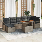 Set Divano da Giardino 8 pcs Grigio polyrattan